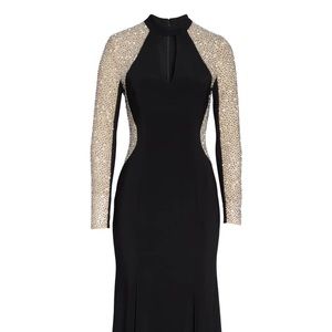 Beautiful black beaded long gown.